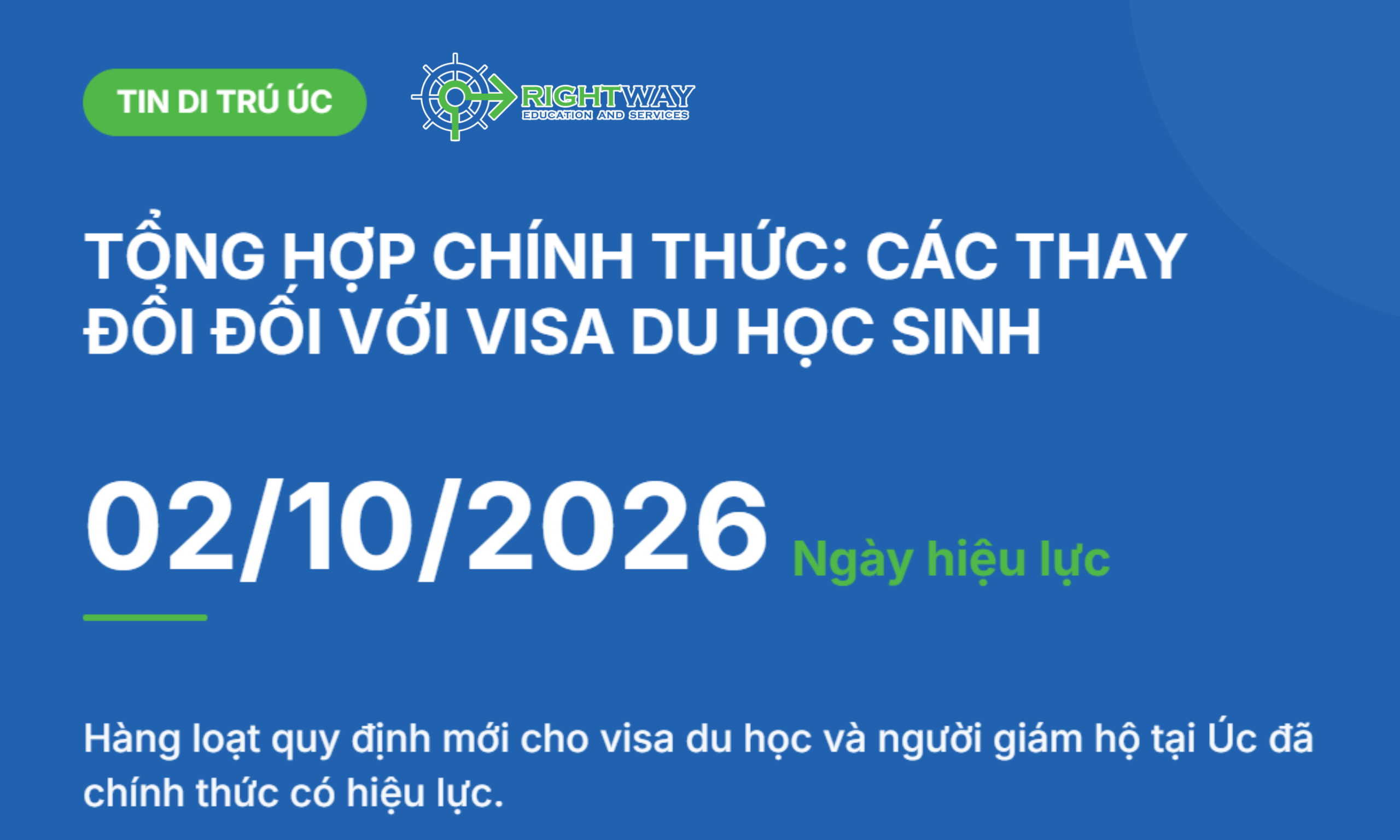 Cập nhật visa du học Úc 2026: Thay đổi về hồ sơ onshore, người thân và chuyển trường